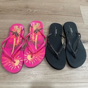 Colorful old navy Flip Flops Set - Pink and Black